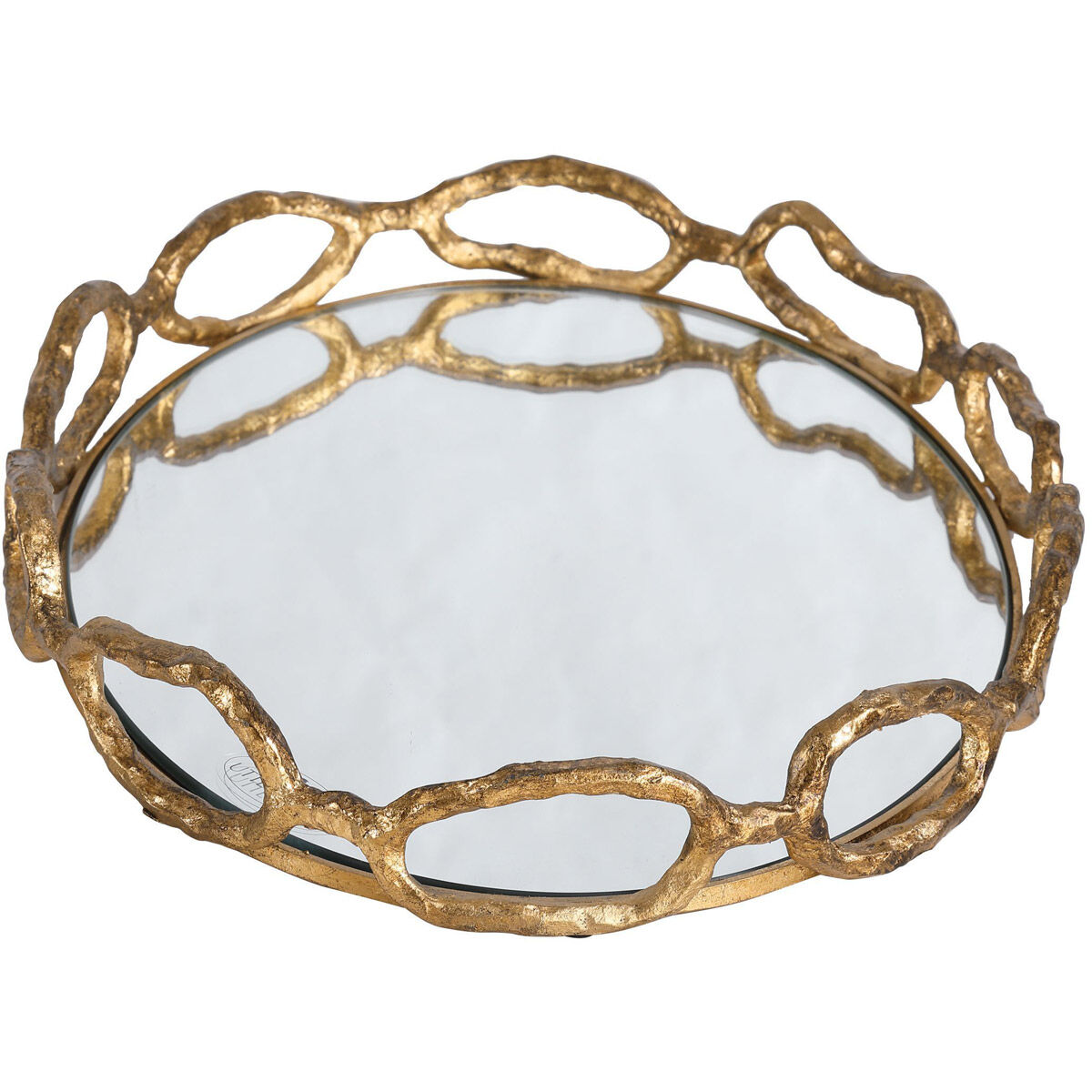 Cable Gold Leaf Chain Mirrored Tray