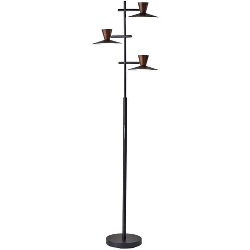 Elmore 67 inch 24.00 watt Black / Walnut Wood Tree Lamp Portable Light