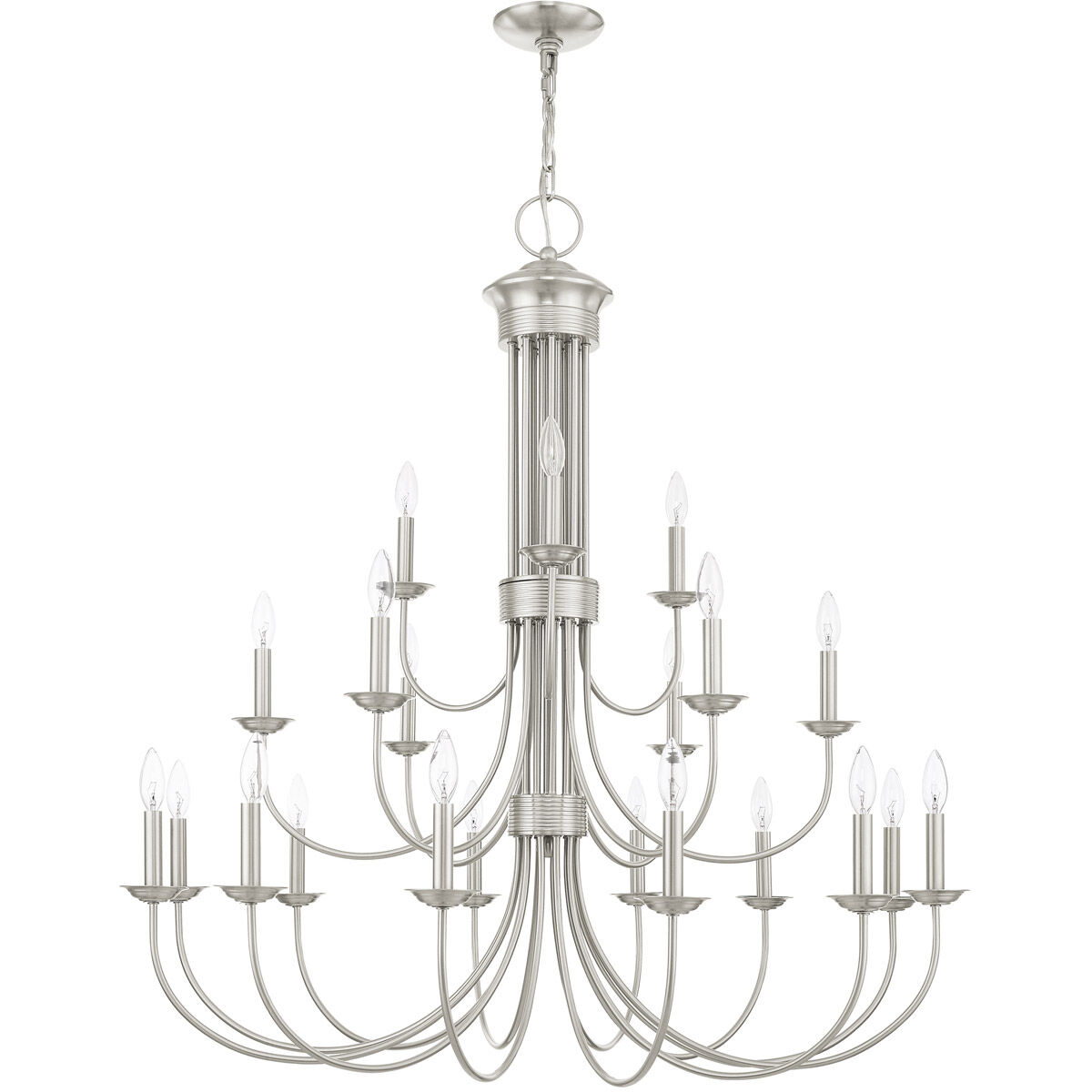 Estate 21 Light 42 inch Brushed Nickel Chandelier Ceiling Light