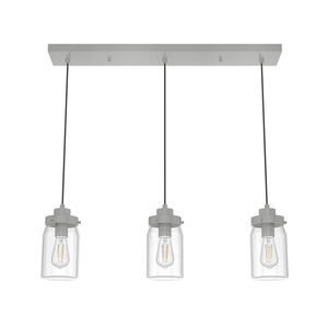 Devon Park 3 Light Brushed Nickel Linear Cluster Pendant Ceiling Light
