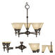 Taylor 5 Light 24 inch Brushed Nickel with White Marble Glass Shade Dining Chandelier Ceiling Light