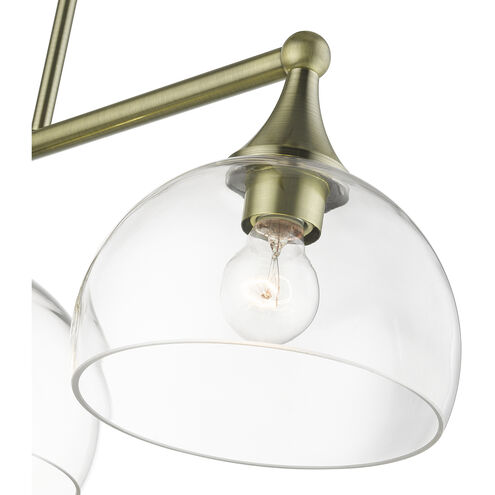 Glendon 3 Light 30 inch Antique Brass Linear Chandelier Ceiling Light