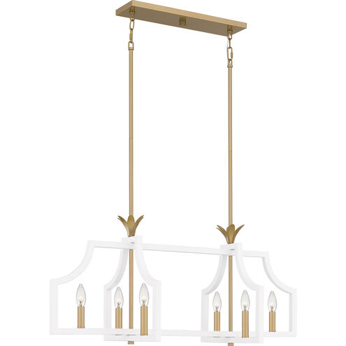 Dusty Lane 6 Light 38 inch White Island Light Ceiling Light
