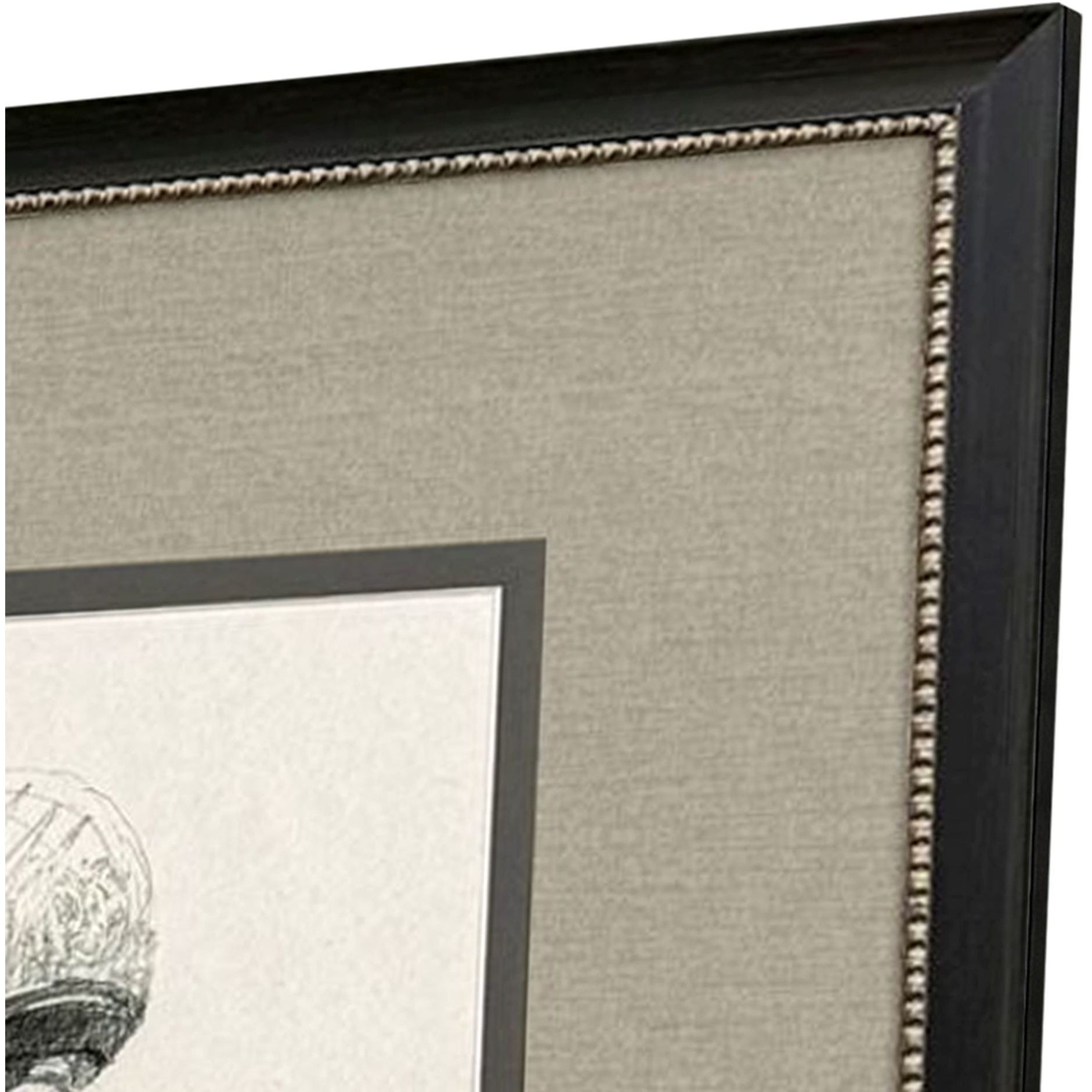 English Rider Gray and Beige and Brown and Sepia Framed Art