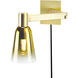 Audrey 20 inch Satin Brass with Gold Chrome Swingarm Sconce Wall Light