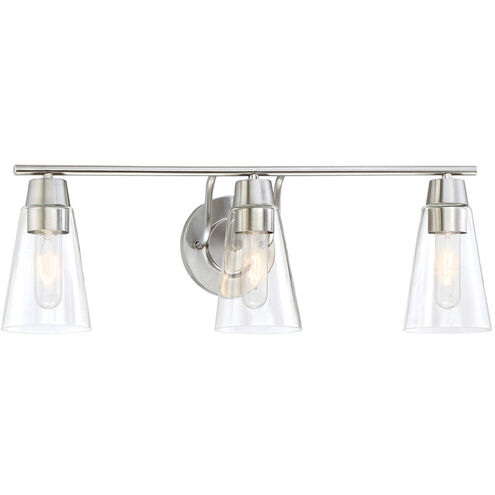 Echo 3 Light 25 inch Satin Platinum Bath Bar Wall Light