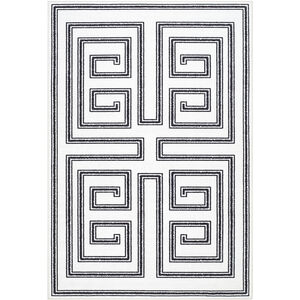 Lavable 113.39 X 89.76 inch White/Onyx/Light Silver/Old Lavender Machine Woven Rug in 7.5 x 9.5