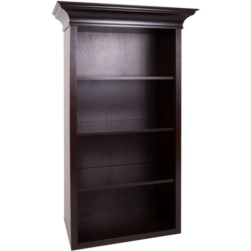 Exeter Dark Brown Bookcase, Upper Open