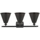 Ballston Cone 3 Light 28 inch Matte Black Bath Vanity Light Wall Light