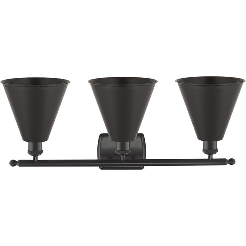 Ballston Cone 3 Light 28 inch Matte Black Bath Vanity Light Wall Light