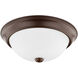 Elijah 2 Light 13 inch Bronze Flush Mount Ceiling Light