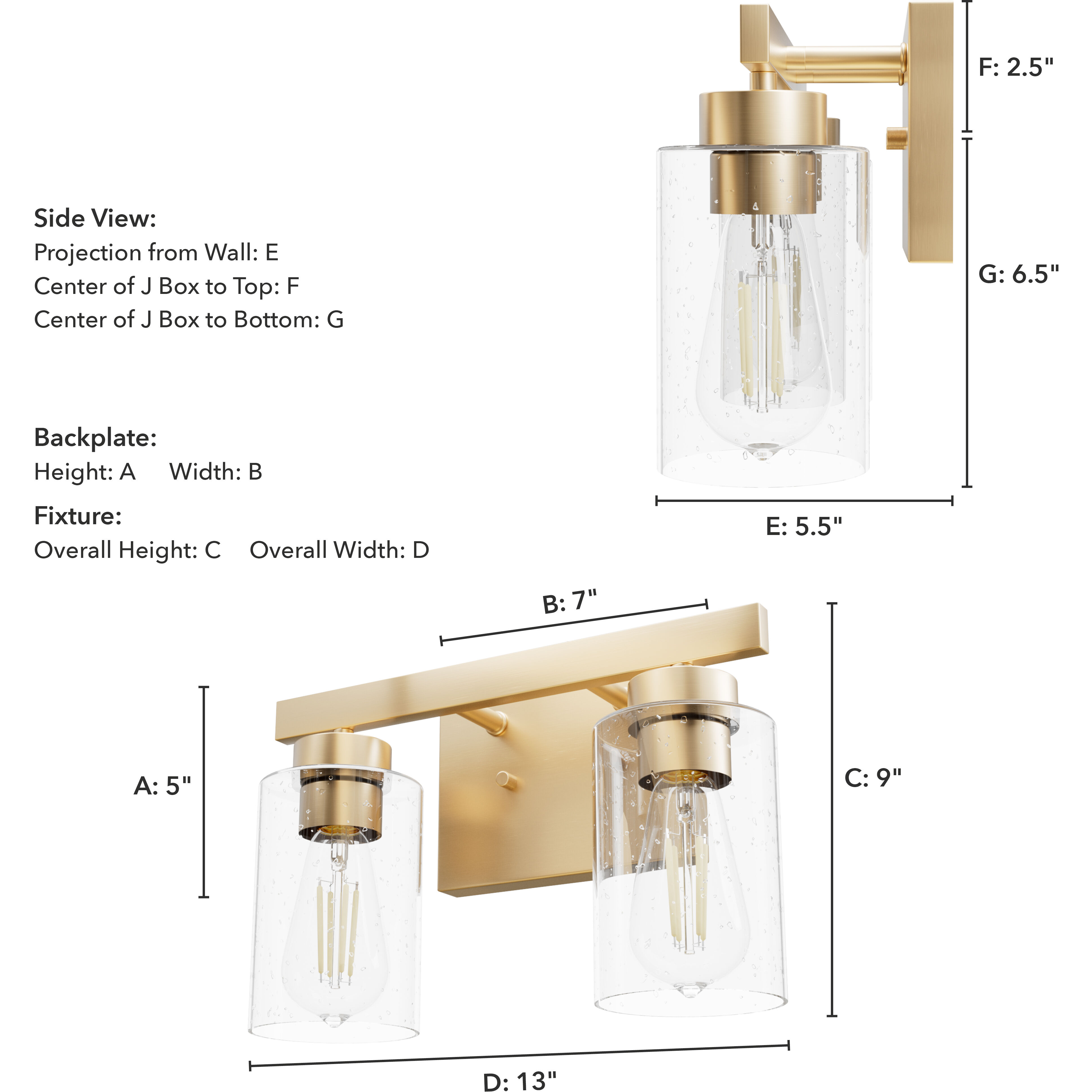 Hartland 2 Light 13 inch Alturas Gold Vanity Light Wall Light, Medium