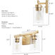 Hartland 2 Light 13 inch Alturas Gold Vanity Light Wall Light, Medium