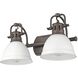 Yep Duncan Vanity Wall Light in Rubbed Bronze, Matte White