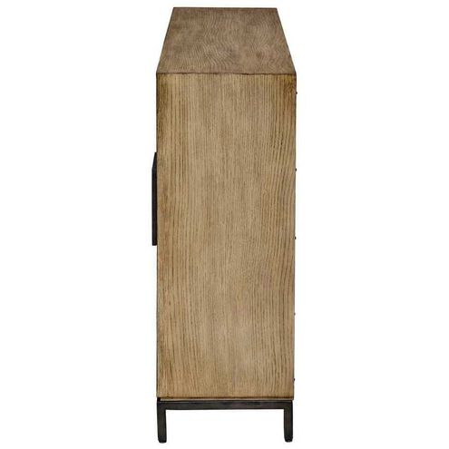 Paltrow Rich Burl Veneer and Oak Wood with Oil-Rubbed Bronze 2 Door Cabinet