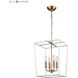 Kingdom 4 Light 14 inch Aged Brass with White Pendant Ceiling Light