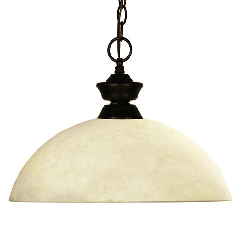 Challenger 1 Light 14 inch Bronze Pendant Ceiling Light in Dome Golden Mottle Glass, 5