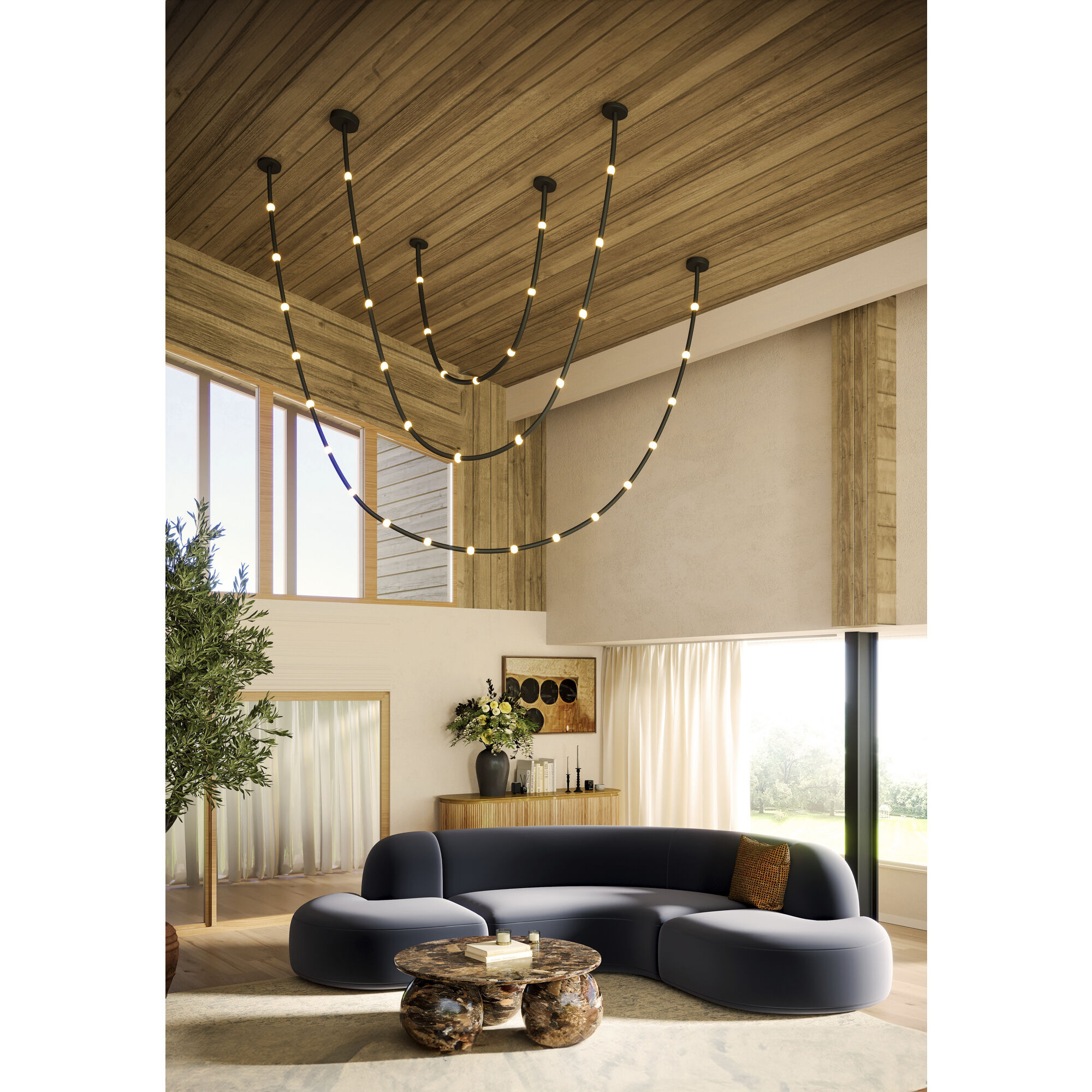 Corda LED 2.38 inch Black Pendant Ceiling Light