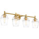 Summer Jazz 4 Light 32 inch Brushed Gold Vanity Light Wall Light