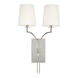 Glenford 2 Light 13 inch Polished Nickel Wall Sconce Wall Light