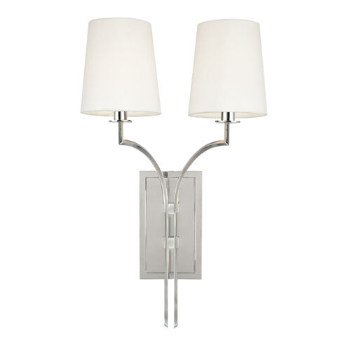 Glenford 2 Light 13 inch Polished Nickel Wall Sconce Wall Light