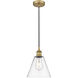 Edison Cone 1 Light 8 inch Brushed Brass Mini Pendant Ceiling Light