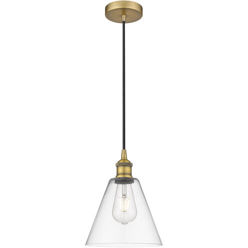 Edison Cone 1 Light 8 inch Brushed Brass Mini Pendant Ceiling Light