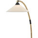 Lisbon 61.5 inch 150 watt Natural and Satin Black and Brass Floor Lamp Portable Light