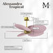 Atlas Alessandra Tropical 48 inch Brushed Brass with Light Pink Blades Ceiling Fan