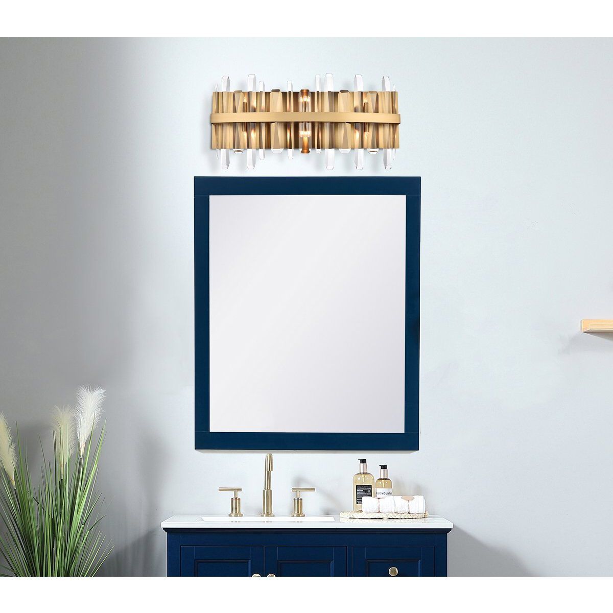 Serena 6 Light 24 inch Satin Gold Bath Sconce Wall Light