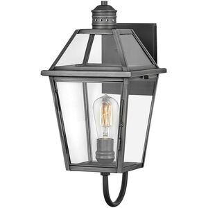 Heritage Nouvelle LED 19 inch Blackened Brass with Black Outdoor Wall Mount Lantern