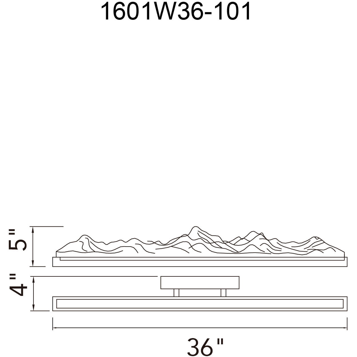 Himalayas LED 36 inch Black Vanity Light Wall Light