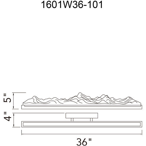 Himalayas LED 36 inch Black Vanity Light Wall Light