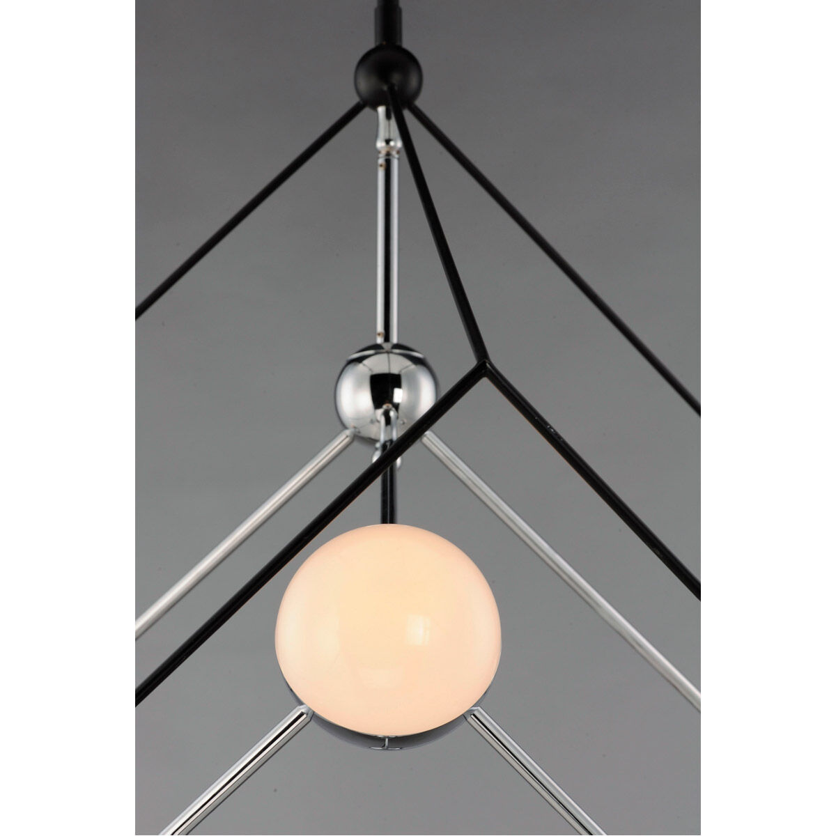 Ion LED 22.25 inch Black and Polished Chrome Single Pendant Ceiling Light