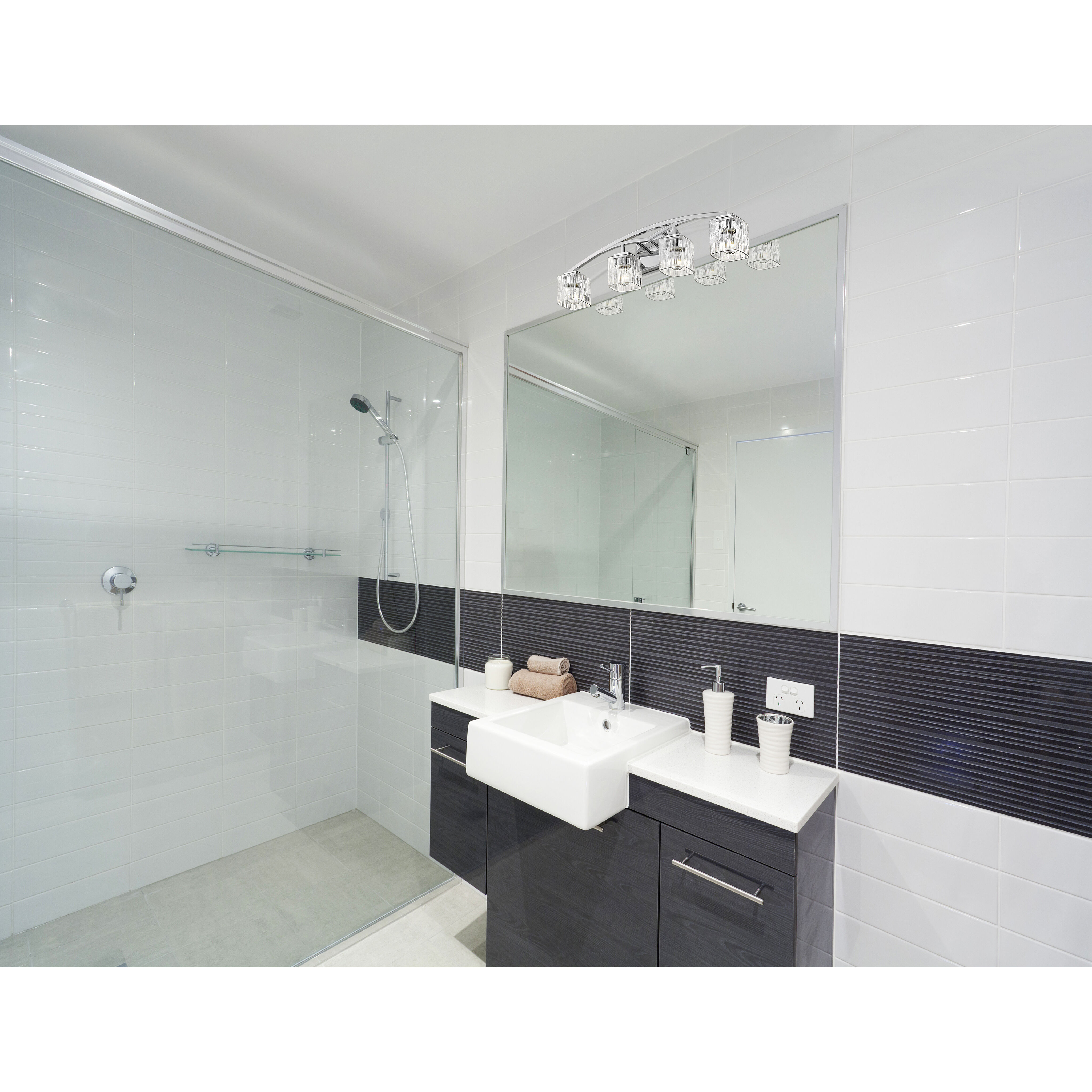 Zaid 4 Light 32 inch Chrome Vanity Wall Light