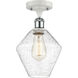 Ballston Cindyrella LED 8 inch White and Polished Chrome Semi-Flush Mount Ceiling Light in Seedy Glass