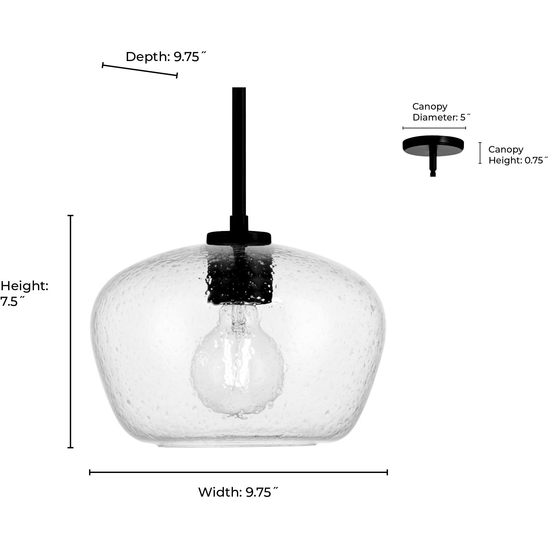 Pomari 1 Light 9.75 inch Matte Black Pendant Ceiling Light