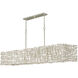 Farrah LED 60 inch Silver Leaf Chandelier Ceiling Light, Linear & Oval