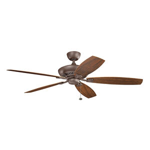 Canfield 60 inch Tannery Bronze Powder Coat with Walnut Blades Ceiling Fan