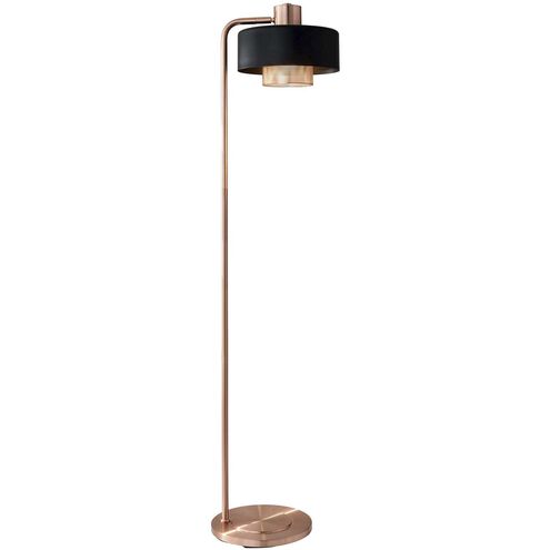 Bradbury 60 inch 60.00 watt Black and Brushed Copper Floor Lamp Portable Light