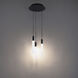 Magic LED 12 inch Black Multi-Light Pendant Ceiling Light in 3, Round