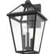 Talbot 3 Light 21.25 inch Black Outdoor Wall Light in Clear Beveled Glass