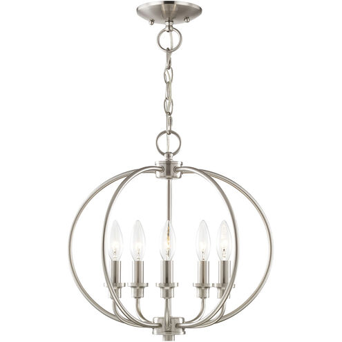 Milania 5 Light 16 inch Brushed Nickel Convertible Mini Chandelier/Ceiling Mount Ceiling Light