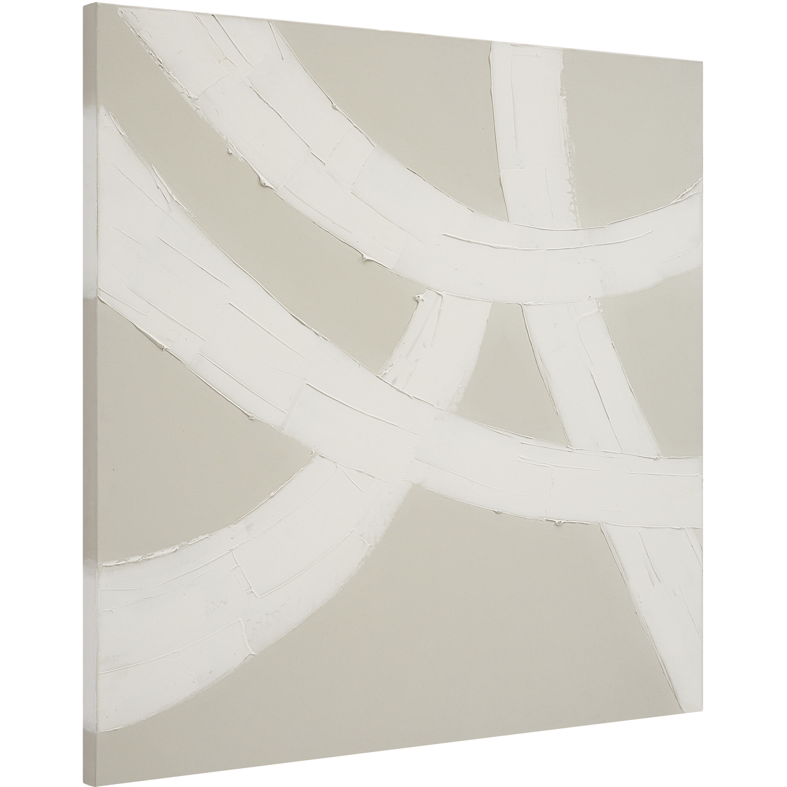 Abreo White/Beige Canvas Art