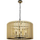 Suratto 8 Light 30 inch Matte Black and Honey Blonde Pendant Ceiling Light in Matte Black/Honey Blonde