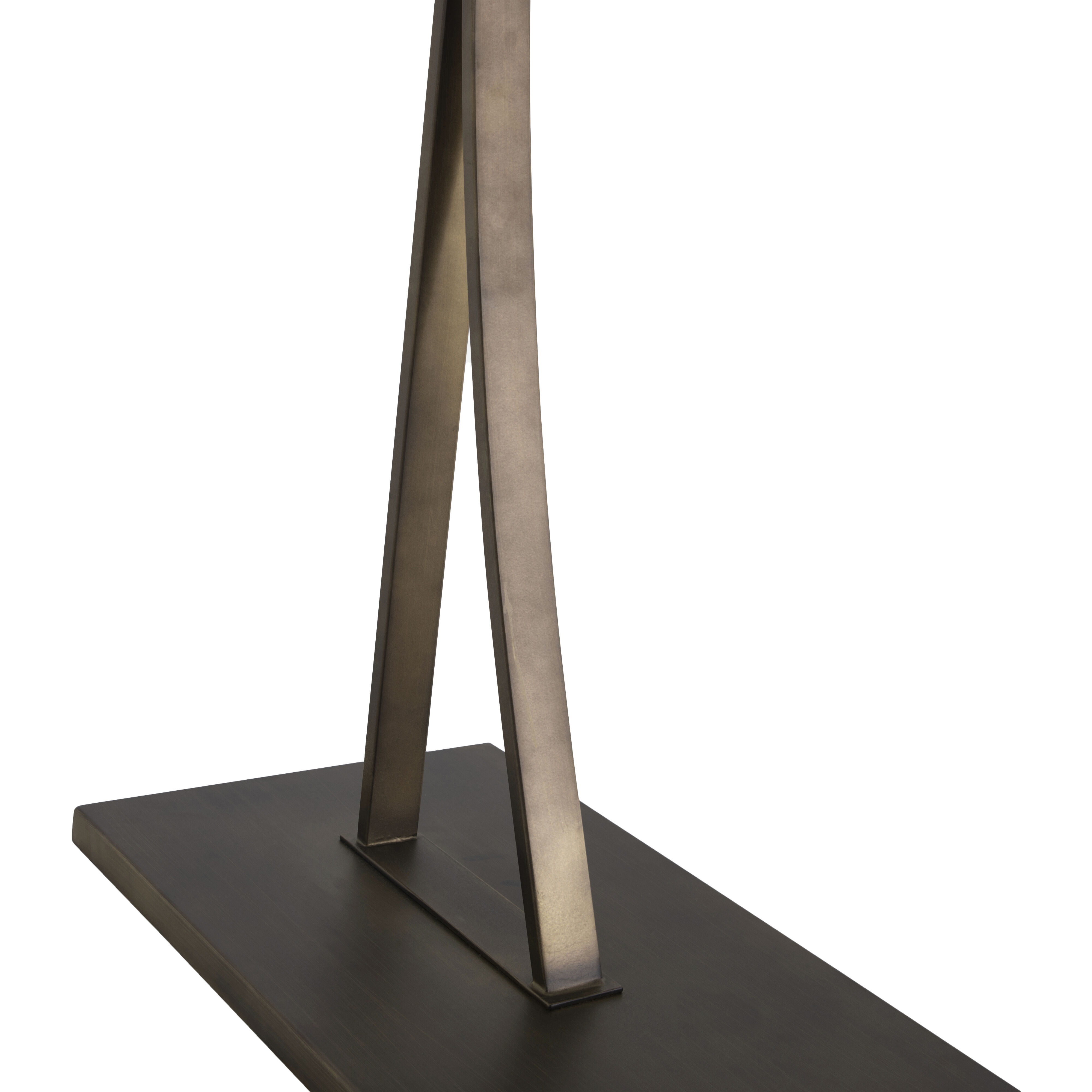 Anya 70.5 inch Brushed Bronze and White Linen Floor Lamp Portable Light