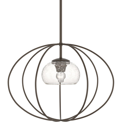 Cadence 1 Light 20 inch Bronze Mini Pendant Ceiling Light in Seeded Clear