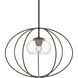 Cadence 1 Light 20 inch Bronze Mini Pendant Ceiling Light in Seeded Clear