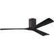 Atlas Irene-3H 60 inch Textured Bronze with Matte Black Blades Ceiling Fan, Flush Mounted