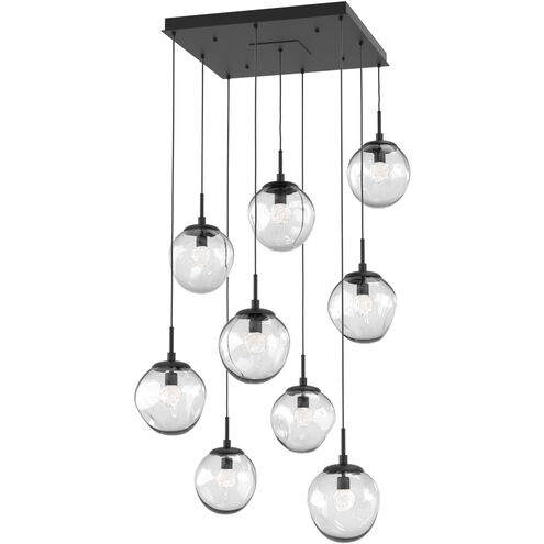 Aster LED LED Matte Black Chandelier Ceiling Light, Square Multi-Port